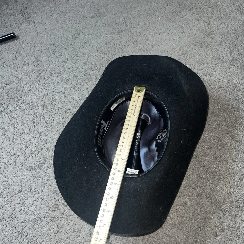 Twister  Dallas Cowboy Hat by M&P Size 7 Black 100% Wool - Picture 5 of 6